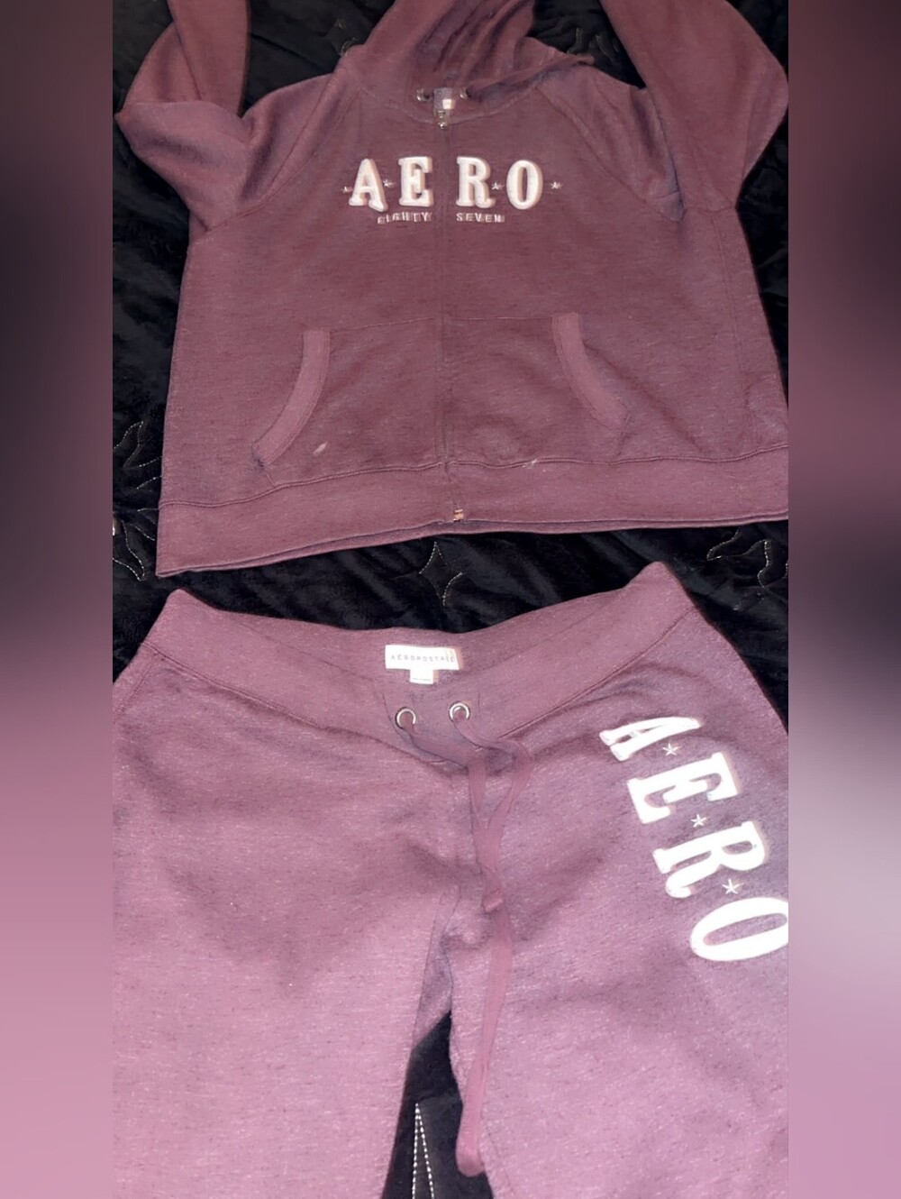Aeropostale Girls' Plum Hoodie & Joggers Set